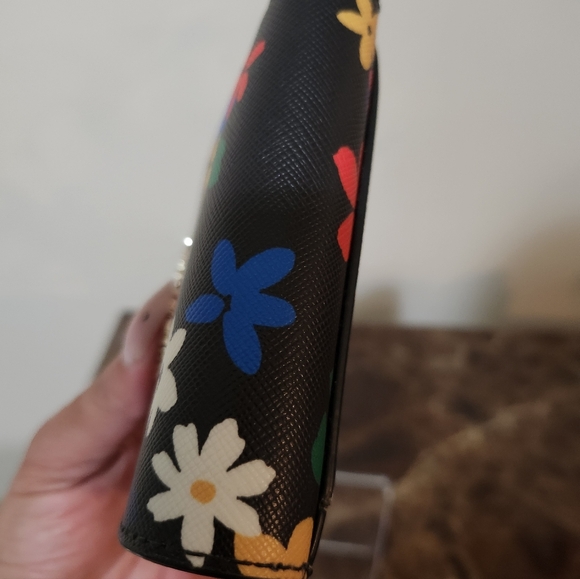Kate Spade Black Wallet with Colorful Floral Design NWOT - Picture 7 of 15